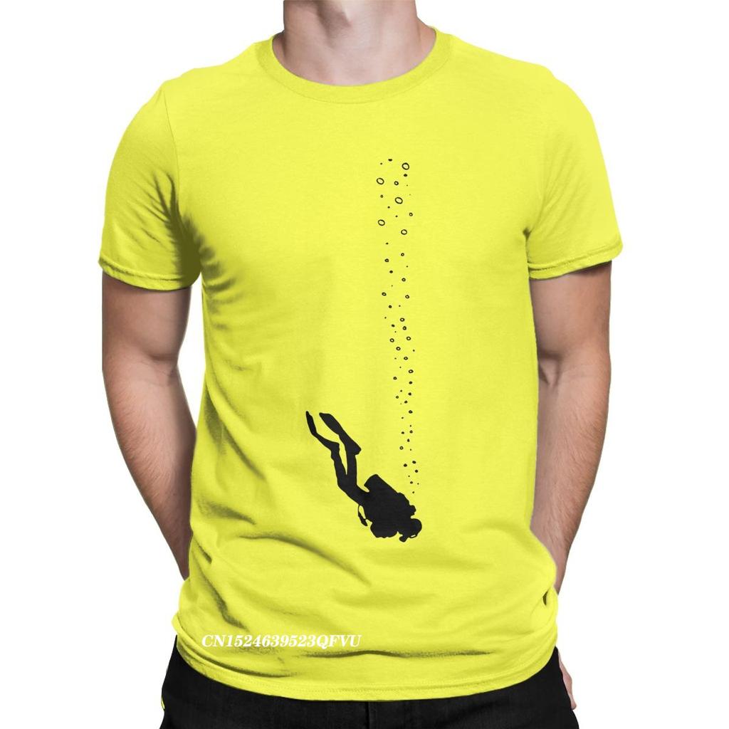 Dykning Scubadykare Vattensport T-shirts För Män Hipster Ren Bomull T-shirts Rund Hals Harajuku T-shirt Stor Storlek Kläder