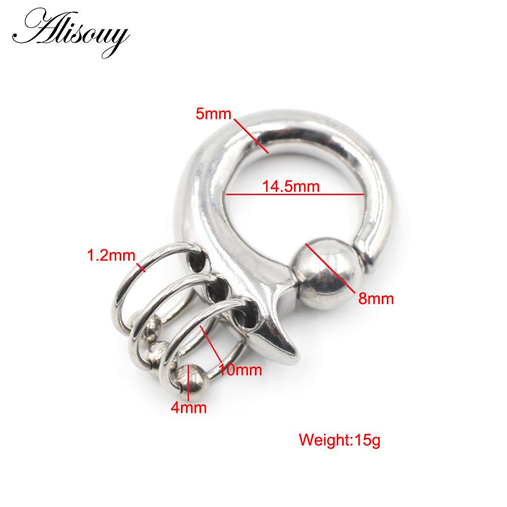

Alisouy 1 шт., пружинный зажим из нержавеющей стали, кольцо с шариками и бусинами, утяжелители для ушей, большой калибр, растянутые серьги-лепестки, расширитель для ушей, украшения для тела 5mm