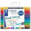 Feutres De Coloriage - STAEDTLER - Brush Letter Duo - 12 Feutres - Pointe Pinceau 1-6 Mm - Mixte