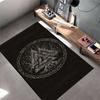 Teppich, Nordisch Wikinger Valknut Yggdrasil Weltenbaum Keltische Knoten Silberdruck, Man Cave Dekoration, Rutschfeste Matte