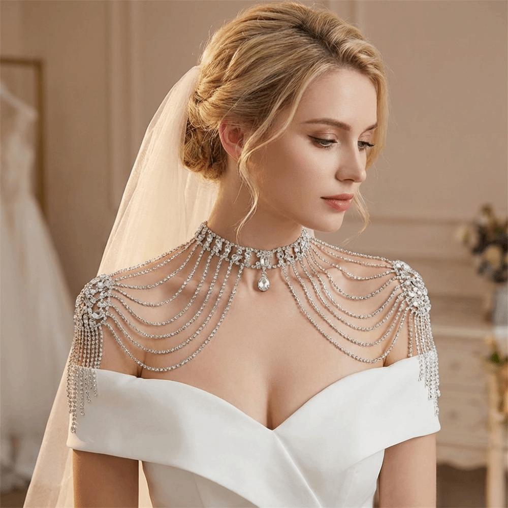 Elegant Women Shoulder Chain Luxurious Design Shoulder Body Chain  Wedding Ceremony