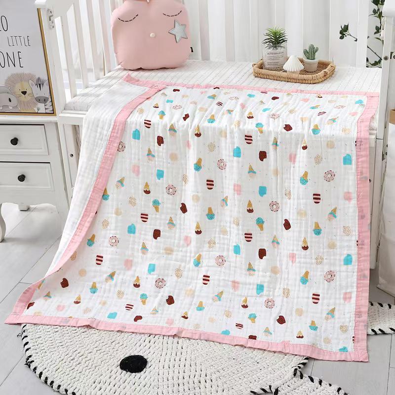 Pure Cotton 6-Layer Gauze Baby Bath Towel & Swaddle Blanket