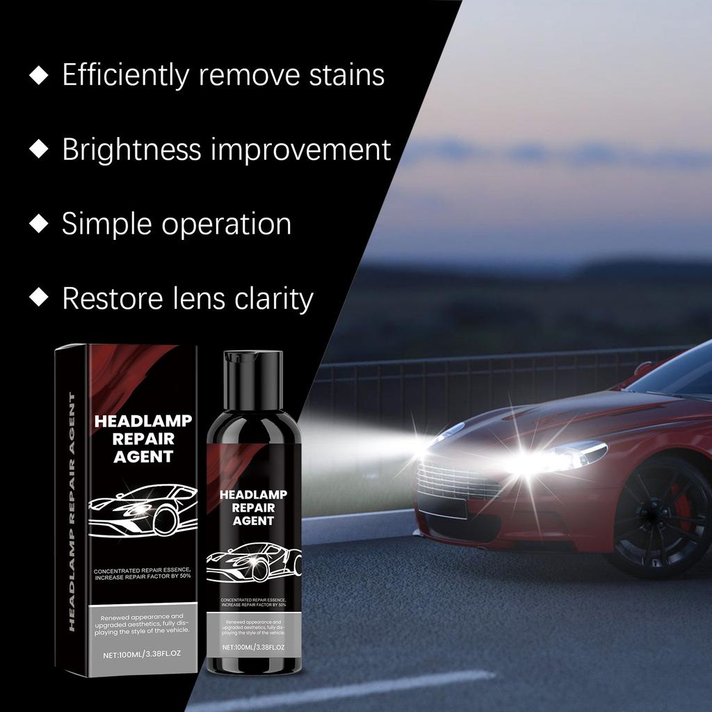 Car Headlight Cleaner Car Headlight Maintenance Stain Removal Brightening Polishing Headlight Cleaner 100ML