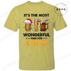 Men's Funny T-shirt Clothing It's The Most Wonderful Time for A Beer Christmas Tee Shirt Reindeer Drinking Graphic Tees Clothing