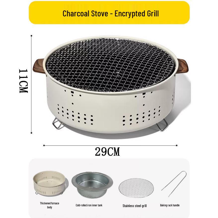 Portable Multifunctional Stainless Steel Charcoal Grill - Outdoor/Indoor Campfire, Barbecue, Water Boiler, Tea Stove