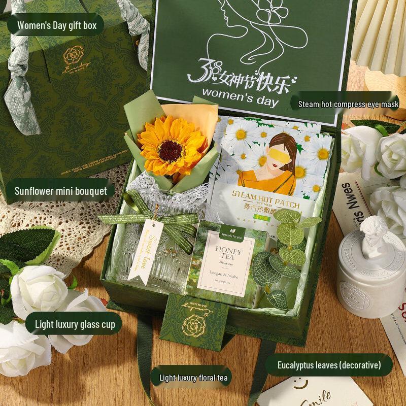 Women s Day Gift Set with Glass Cup & Essentials