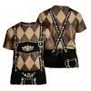 Men’s Vintage Pattern Short Sleeve T Shirt Loose Fit Casual Summer Top with Retro Print for Daily Wear Festival