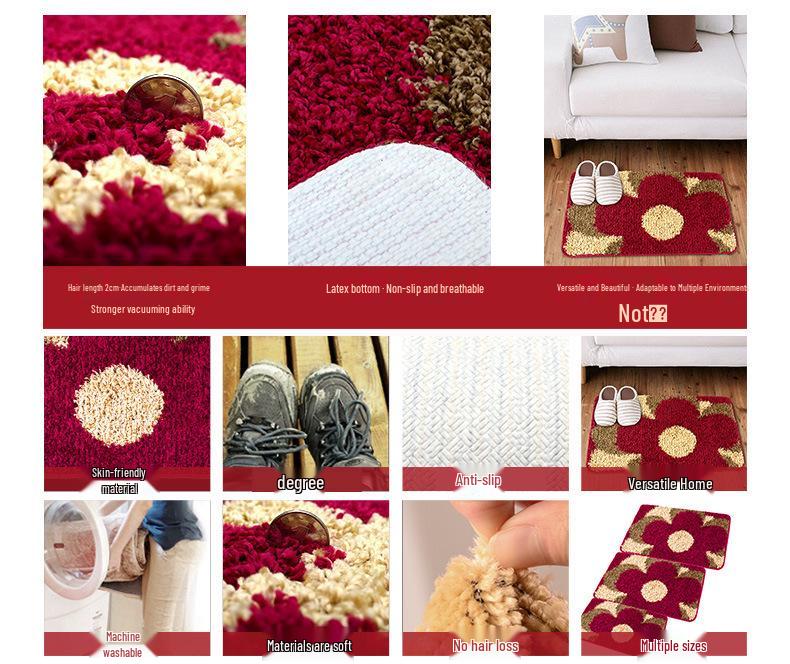 Water-Absorbing Non-Slip Toilet and Bathroom Entryway Doormat