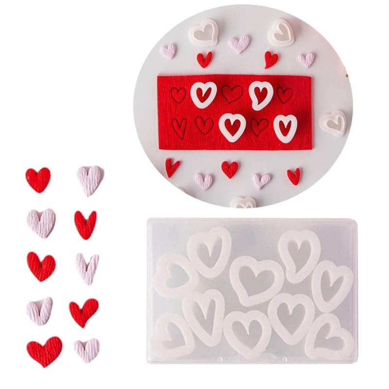 Heart Modelling Clay Earring Mold Mini Heart Earring Jewelry Ornament