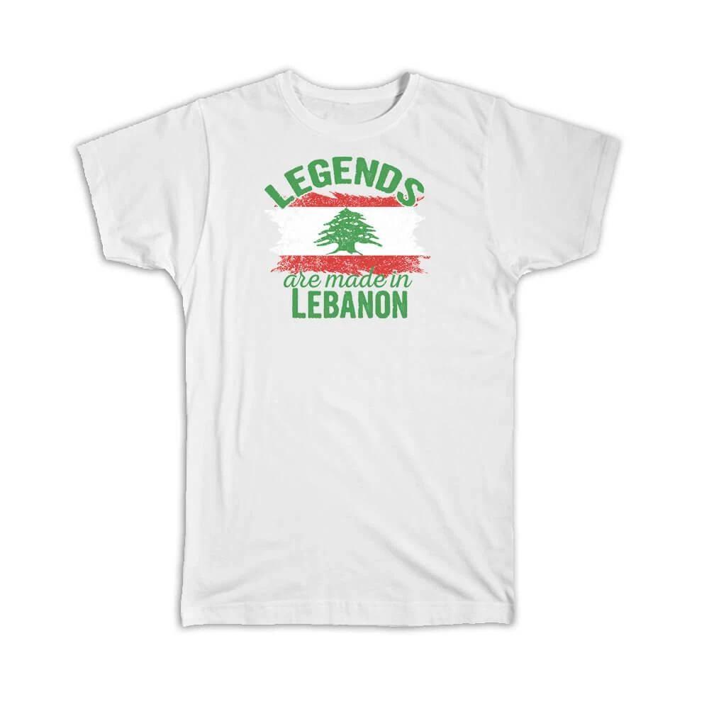 Legends are Made in Lebanon: Gift T-Shirt Flag Lebanese Expat Country XL