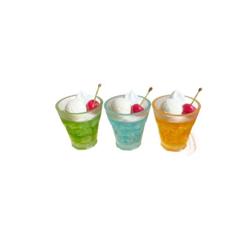 1/6 Scale Dollhouse Miniature Ice Cream Drink Decoration Realistic Fruit Soda Water Model for Dollhouse DIY Craft
