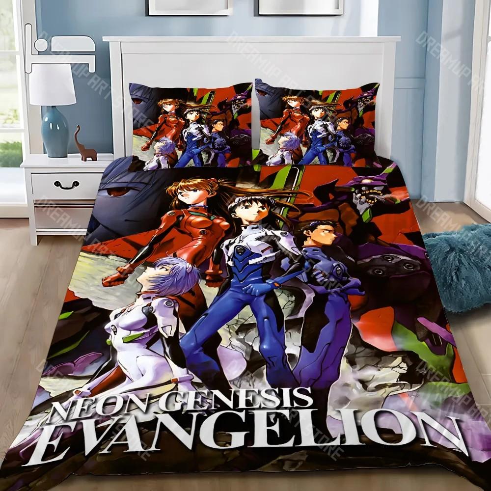 3D Print Anime E-evangelion V-eva A-genesis Duvet Cover Pillowcase Bedding Set Adult Boy Girl Bedroom Decoration Children Single