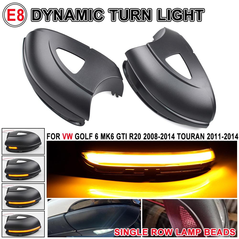 2pcs For Volkswagen VW Golf 6 MK6 GTI R32 08-14 2Pcs Car Dynamic LED Turn Signal Light Rearview Mirror Blinker Indicator