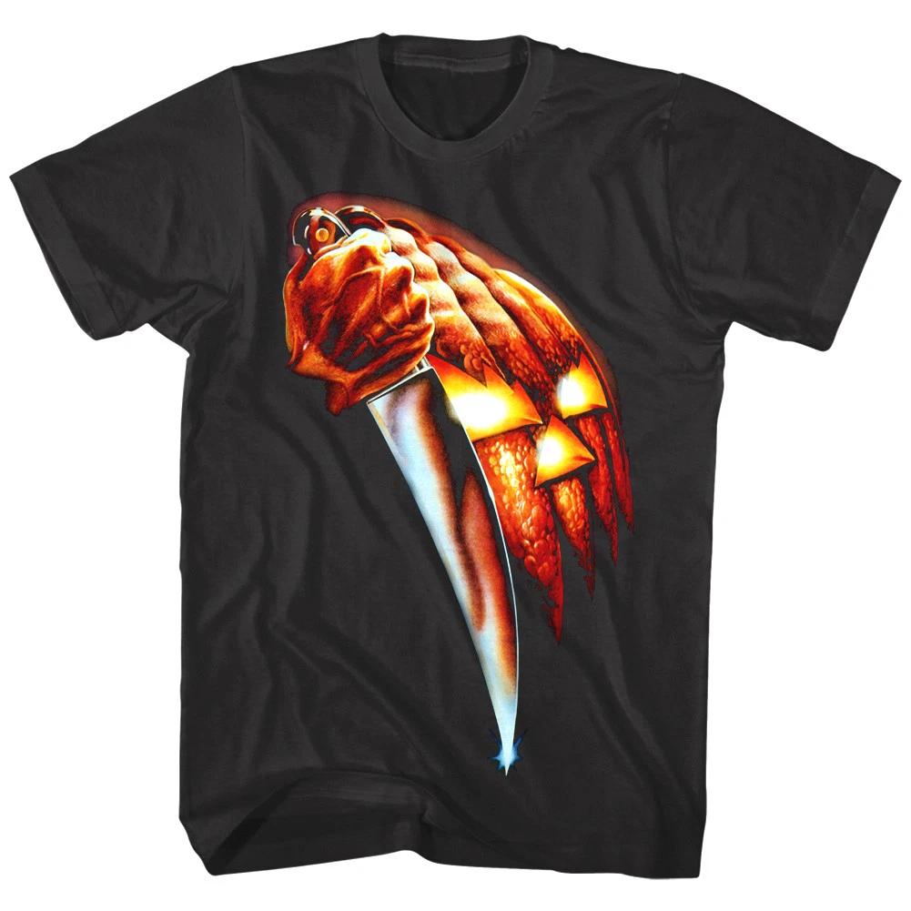 Halloween Horror Movie Poster Pumpkin Knife Men s T Shirt Michael Myers Mask Top M