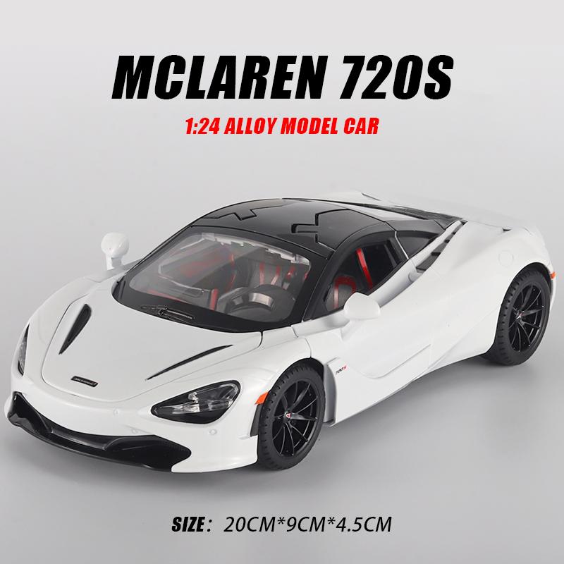 Model sportovního auta z lehké slitiny McLaren 720S v měřítku 1/24 Simulace zvuku a světla Autíčka Módní ozdoby Dárek pro chlapce