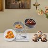 3-Tier Ceramic Fruit Snack Serving Bowl Set, Modern Tiered Fruit Display Stand with Acrylic Base, Iron Frame for Kitchen, Party