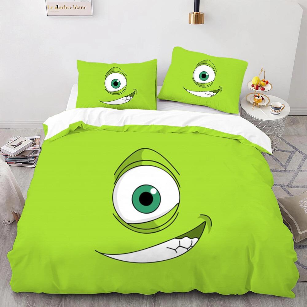 Monster University Bettbezug Kissenbezug Monster AG Bettwäscheset Erwachsener Junge Mädchen Schlafzimmer Dekoration Kindergeschenk