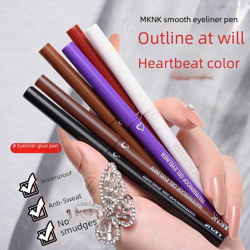 6 Color Automatic Soft Smooth Waterproof Eyeliner Gel Pen for Beginners, Easy to Color