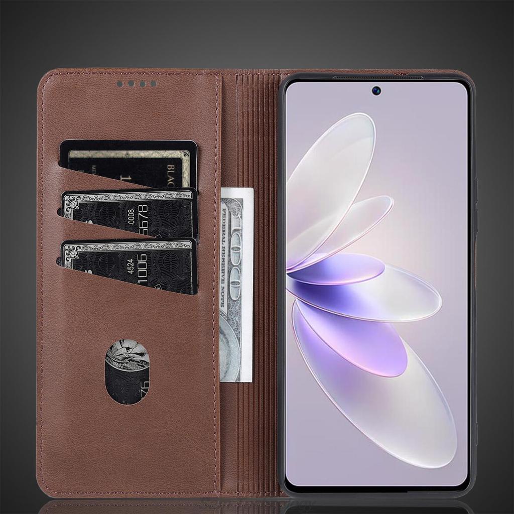 Deluxe Magnetic Adsorption Leather Fitted Case for Vivo V27e V 27e Flip Cover Protective Case Capa Fundas Coque