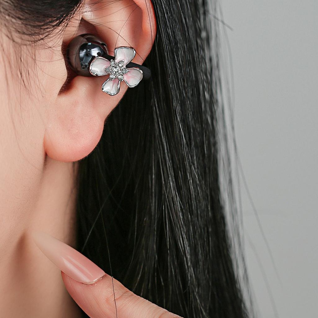 Zircons Flower Ear Hook Adornment Headphone Rhinestones Buckles For FreeClip 1 2 Decoration