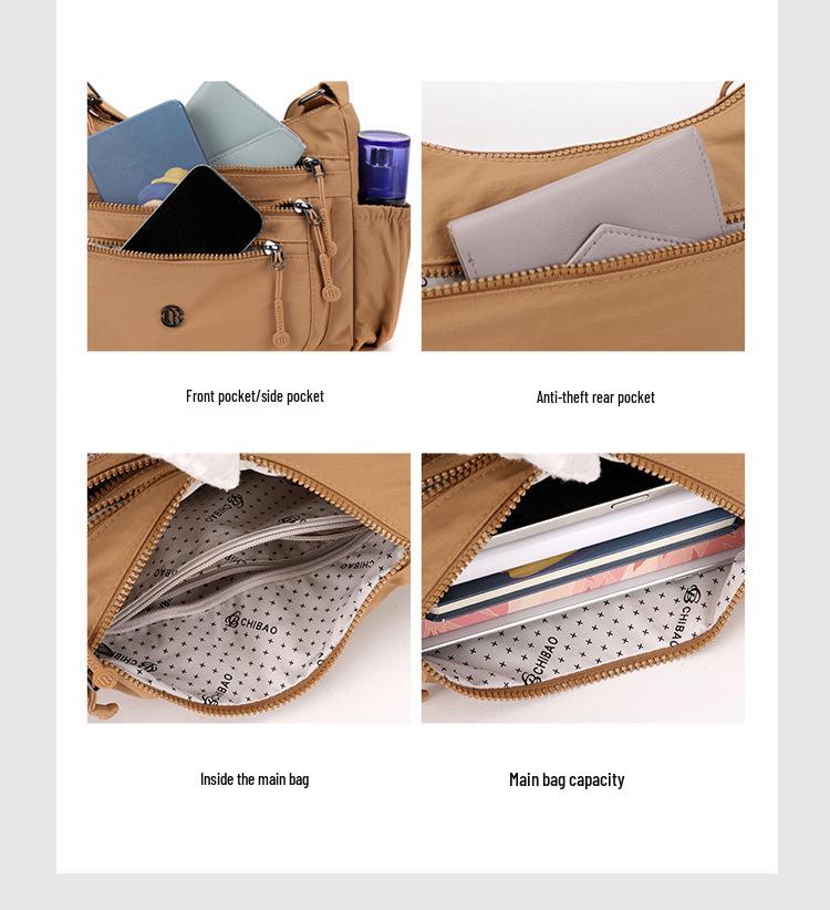 2026 Women's Lightweight Nylon Crossbody Bag: Versatile, Large Capacity, Fashionable Casual Shoulder Bag