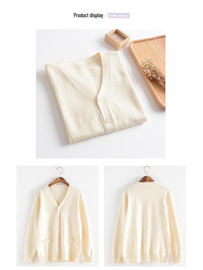 Unisex Japanese College-Style Knitted Cardigan Sweater for Students