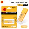 Kodak K200 USB 3.2 Flash Drive Dual Interface Type‑C & USB‑A OTG Memory Stick with Frosted Matte Finish 32GB/64GB/128GB/256GB for PC Phone Tablet Car