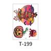 Waterproof sweat-resistant large floral arm tattoo sticker, dark Halloween horror tattoo, pumpkin skull Prajna tattoo sticker