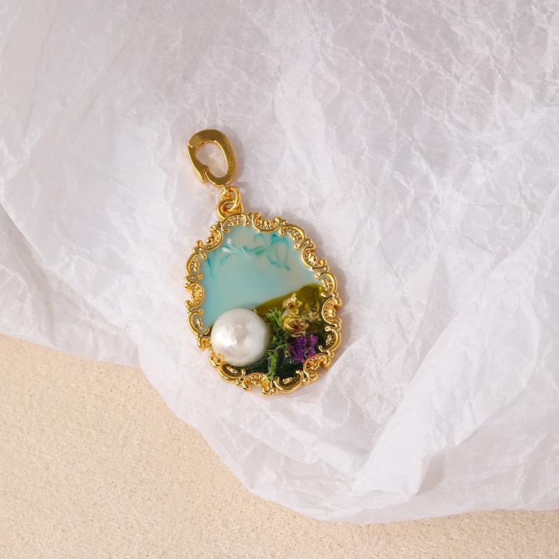NALA Nala original design drip glaze painted necklace pendant single pendant without chain niche versatile universal clasp pendant
