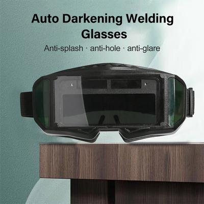 Casque de soudage à assombrissement automatique Lunettes de protection pour soudage à l'arc et meulage Grande vision Couleur réelle Assombrissement automatique