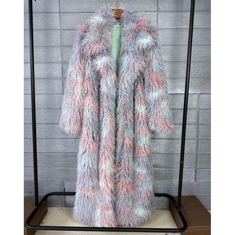 Womens Faux Fur Coat Longline Blazer Style Winter Warmth Streetwear Fashion