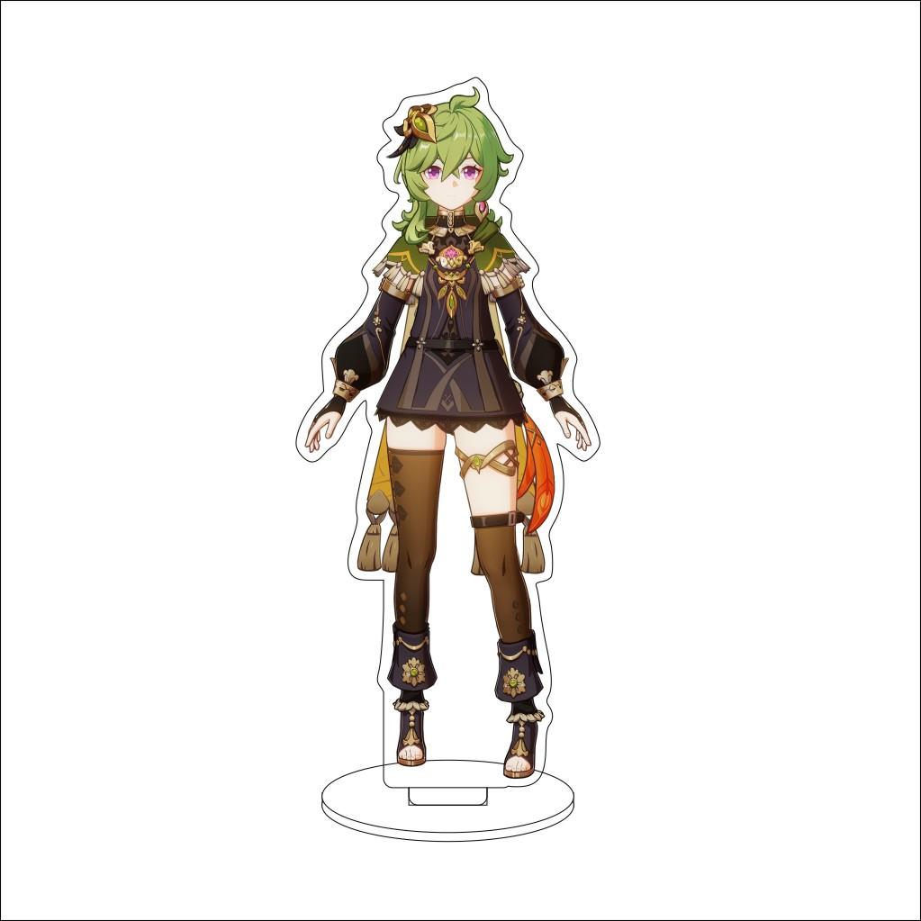 16CM Anime Genshin Impact Cosplay Acrylic Stand Ornaments Aether/Lumine/Paimon/Asmoday/Ronova  Figure Stand Halloween Gift