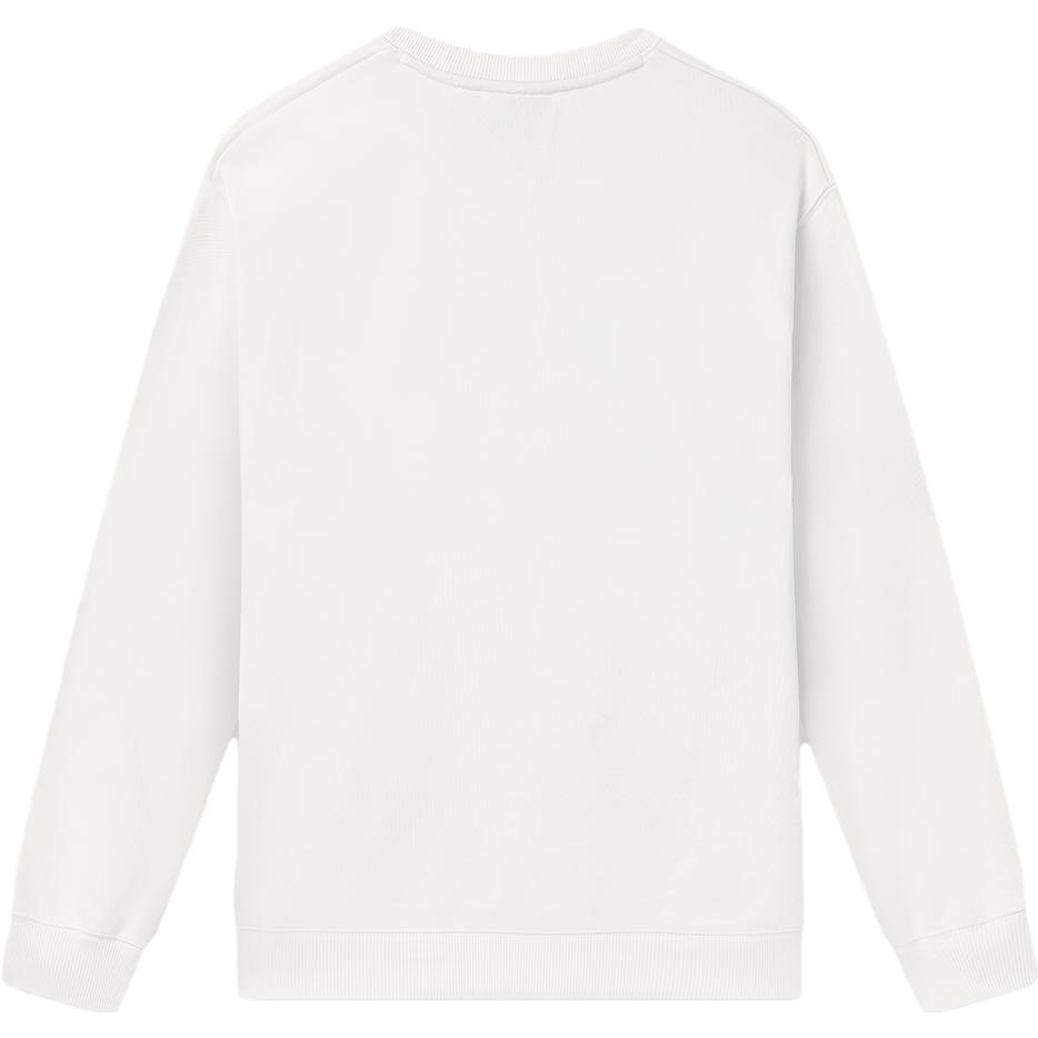 Fila American Style Sweatshirt Autumn 2023 Loose Fit Crew Neck Vintage Pullover Top Unisex Sweatshirt Milk-White F11U339206FIV