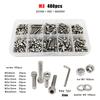 1 Box M1.6 M2 M2.5 M3 M4 M5 M6 M8 DIN912 304 A2 Stainless Steel Hex Hexagon Socket Allen Cap Head Screw Bolt Nut Assortment Kit