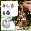 Christmas Pendant Chicken with Hat Scarf Christmas Tree Hanging Ornament Holiday Party Decoration
