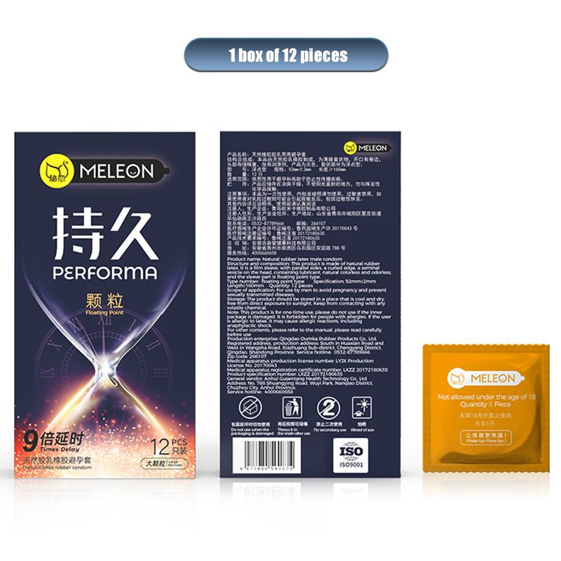 MELEON 12pcs 52mm Condom Sex Toys For Adult Men Delayed Ejaculation Penis Sleeves Ultra Thin Rubber Condoms Sex Products