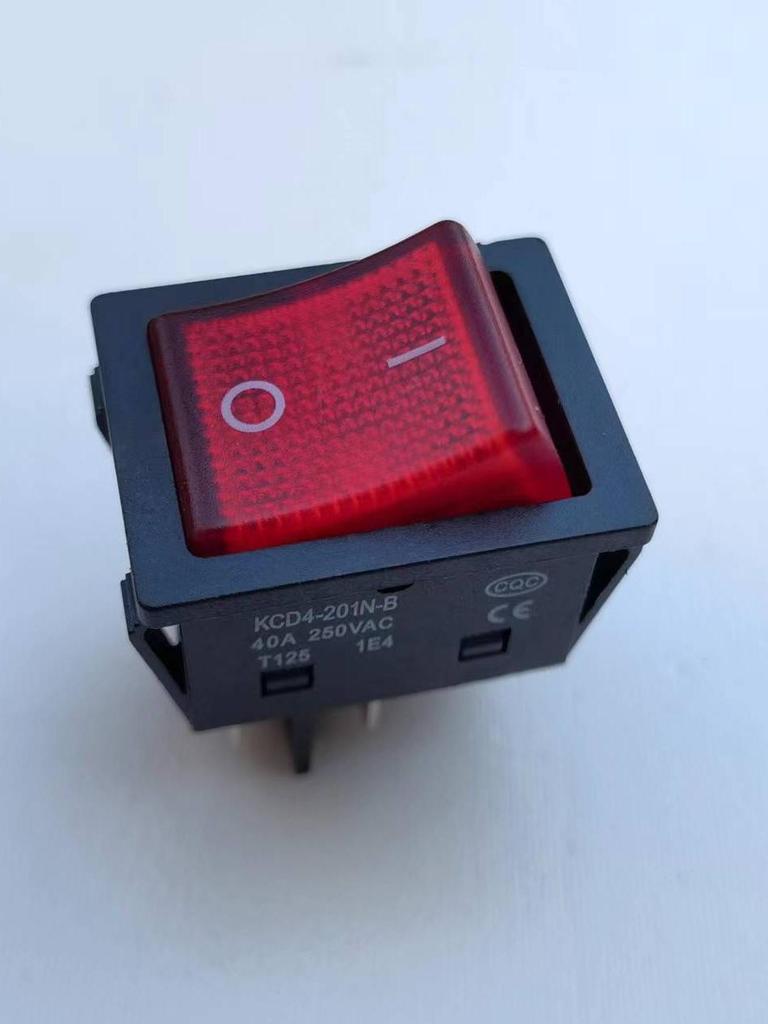 High Current 40A 250VAC Spot Welder Switch, Four Pins, Two Positions with Light, KCD4 Rocker Boat Switch.