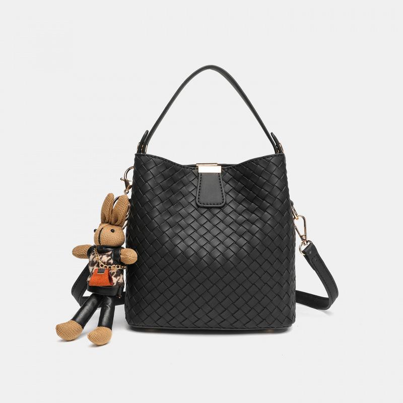 Bags Women'S Woven Bags Large Capacity Bucket Bags Spring And Summer Cute Go Out To Play Hand Carry Messenger Bag Student