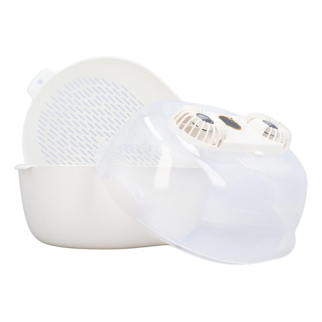 Haushalts-Auftaubox mit Doppelventilator, Doppelschicht-Abtropfgestell, 1800 mAh, Timer, abnehmbar, USB-Aufladung, UV