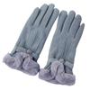 Suede Gloves Autumn and Winter Women's Cute Korean Version Plus Velvet Thickened Warm Five Finger Gloves for Students To Prevent Cold Riding Tide