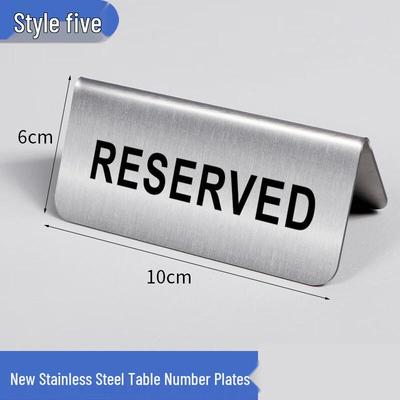 Stainless Steel Double-Sided Reserved Table Signs (2-Pack)