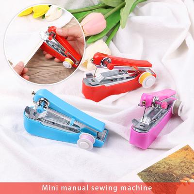 Portable Clothes Fabrics Beginners Sewing Machine Cordles Mini Hand-Held Needlework Craft