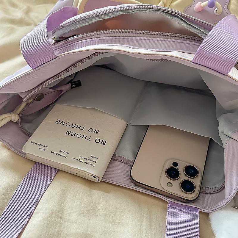 Torba studencka na ramię w kontrastowym kolorze, duża pojemność, torba listonoszka