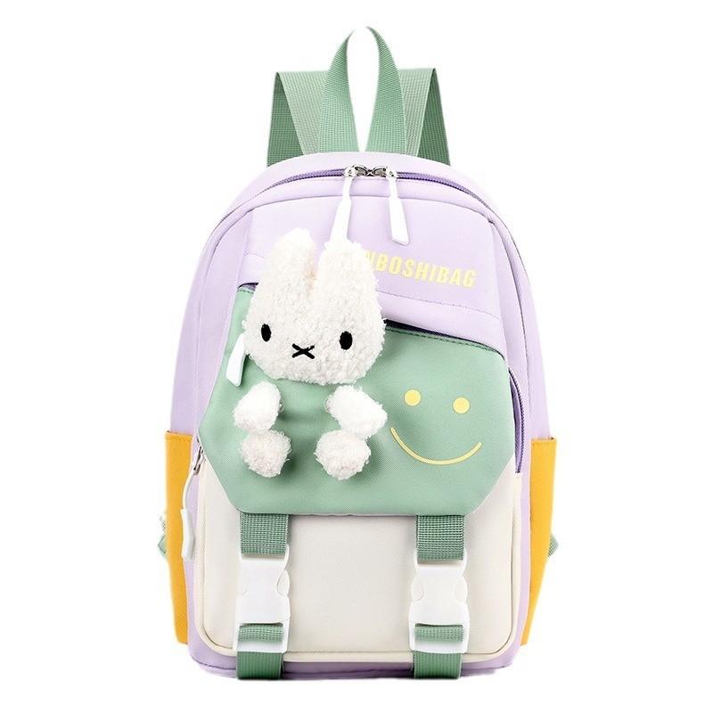 2024 Trendy Cute Cartoon Kids Backpack Fashionable Nylon Design For Boys And Girls With Animal Print