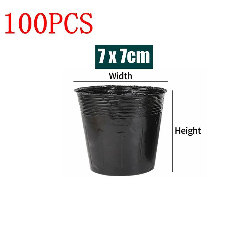 10/50/100Pcs Nursery Pot Garden Plastic Plant Seedling Cup Disposable Nutrient Bag Thickened Black Flowerpot Nutritional Bowl