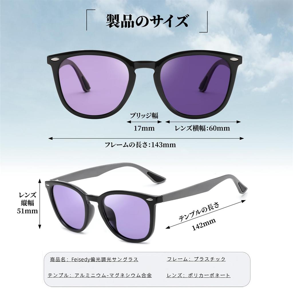 Polarized Popular Photochromic UV400 Light B1123 [FEISEDY] Men's Sunglasses, Sunglasses, Protection, Tint, Fishing,