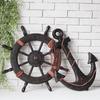 Wooden Rudder Anchor Antique Pirate Interior Stylish Ship Object Retro Boat Barrel Gardening Gardening Goods Store Sign Hawaii Vintage Apparel Anchor