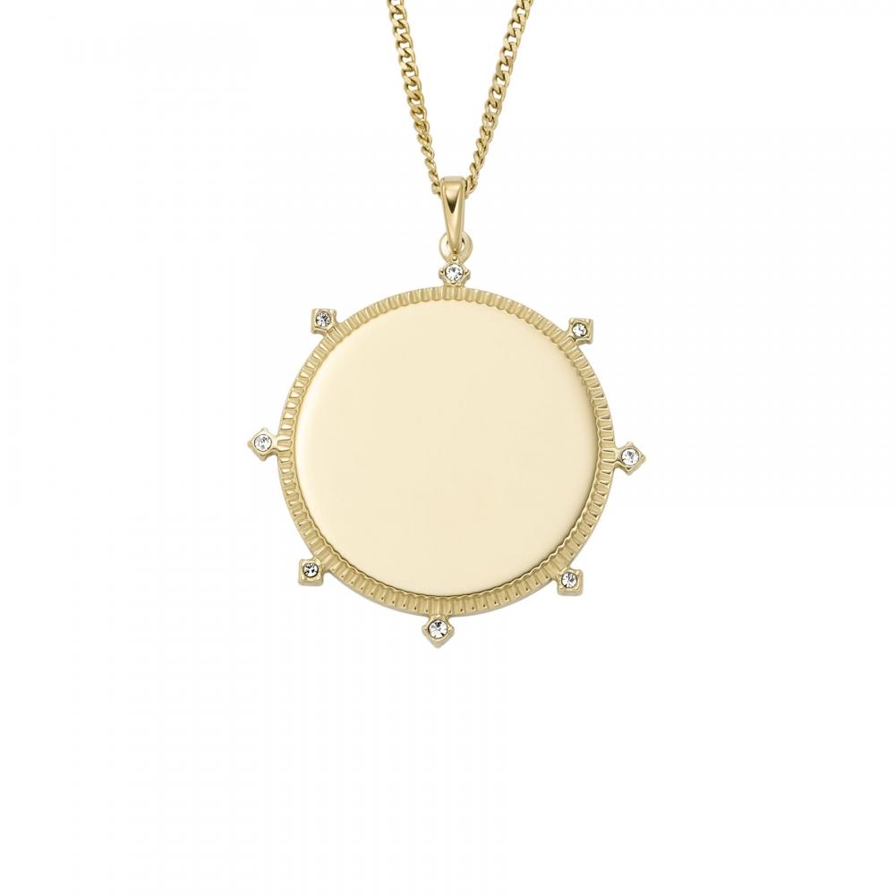 

Fossil Women s Elliott Gold-Tone Stainless Steel Pendant Necklace