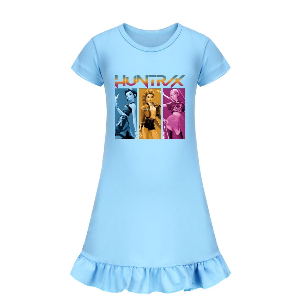 Hunters Demon Kpop Girl Sleep Dress With Ruffle Skirt For Kids Lounge Sleep And