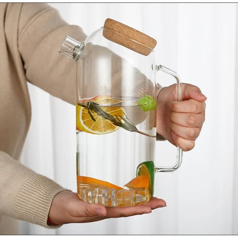 Didelės talpos skaidus stiklinis arbatinukas karščiui atsparus virdulys biuro arbatinukas kūrybingas kavos virimo aparatas namų ūkio sulčių vandens ąsotis